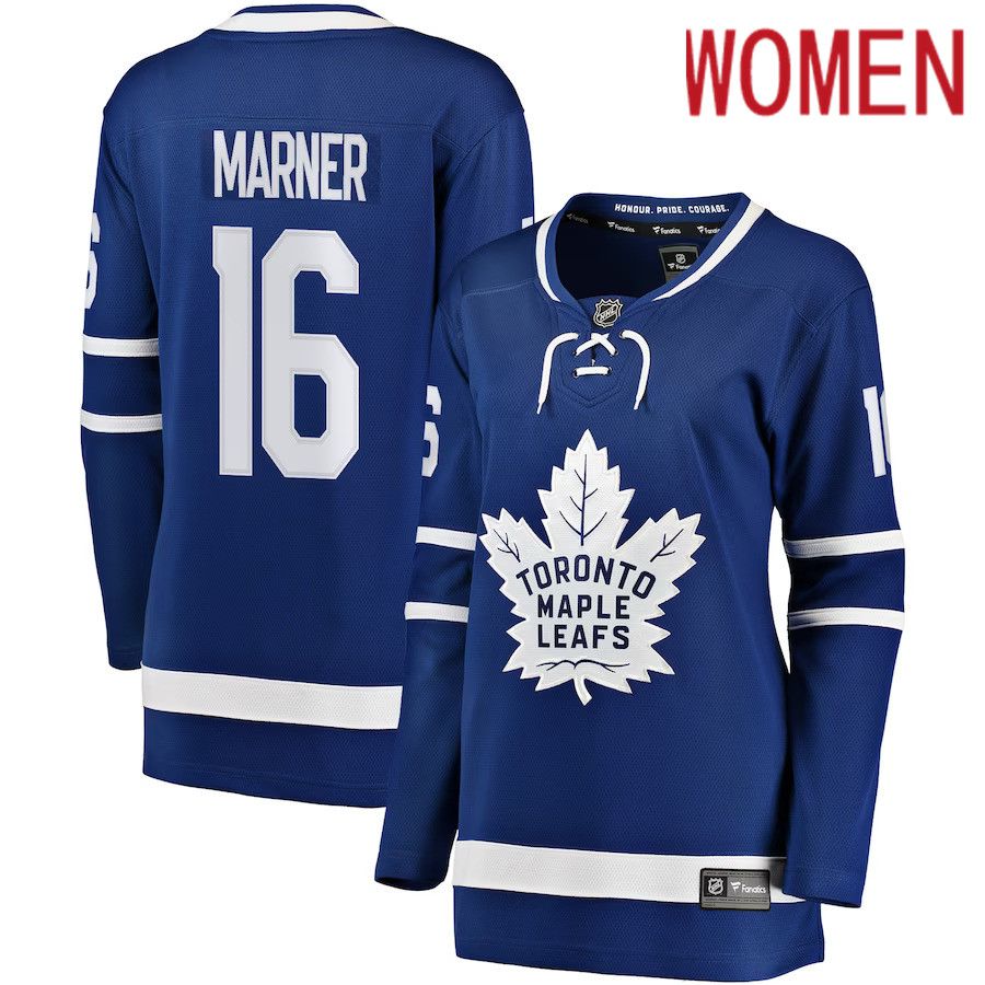 Women Toronto Maple Leafs #16 Mitchell Marner Fanatics Branded Blue Breakaway Player NHL Jersey->women nhl jersey->Women Jersey